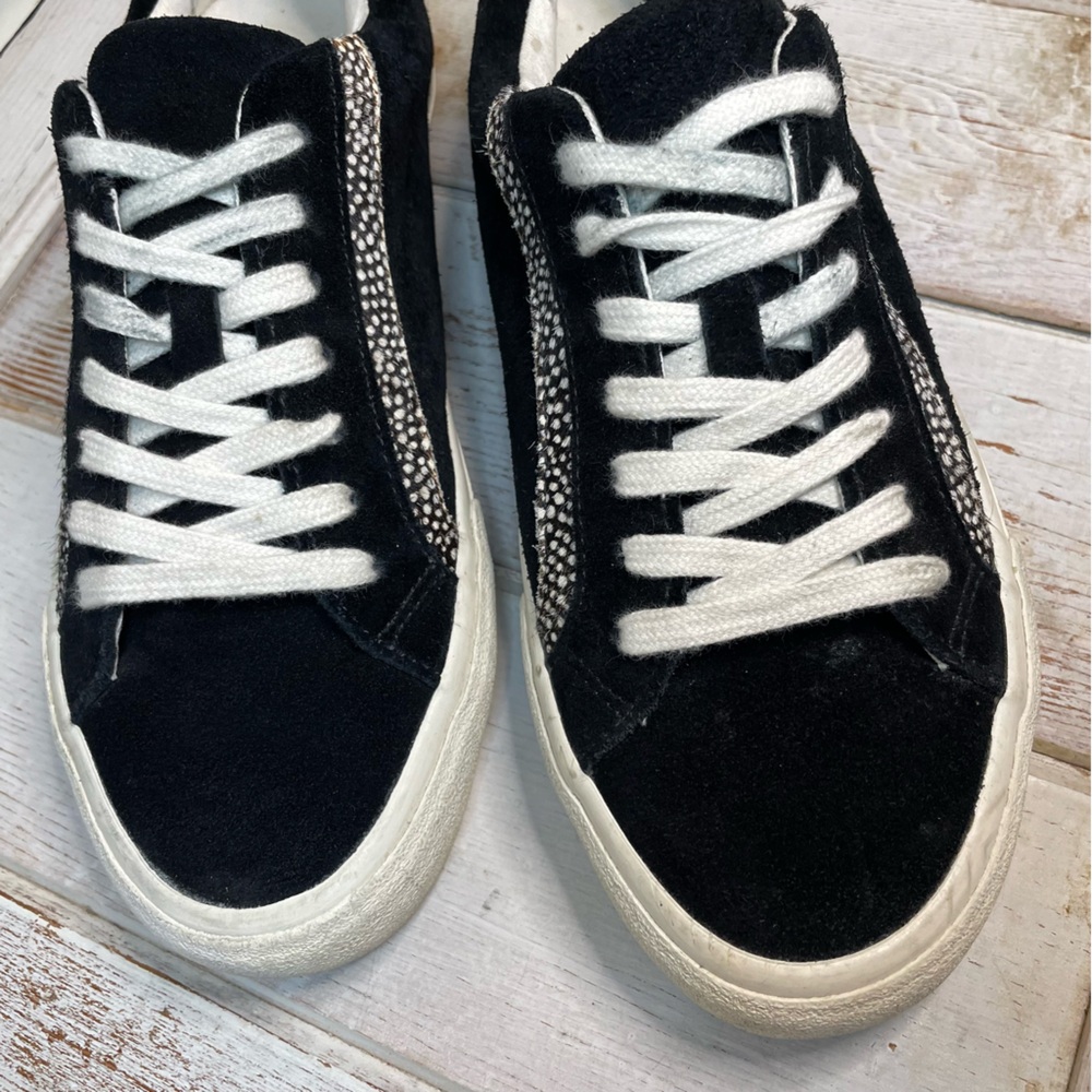 Madewell Sidewalk Low Top Sneakers in Suede and Spot Calf Hair - Picture 3 of 16